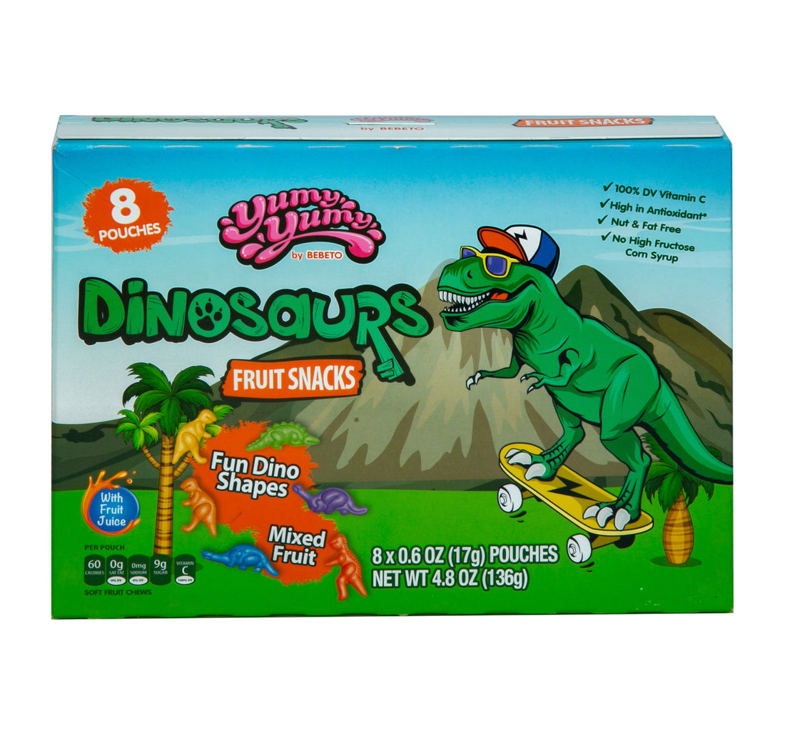 وجبات خفيفة بنكهة الفواكه المتنوعة من يمي يمي ديناصورات، 136 جم
