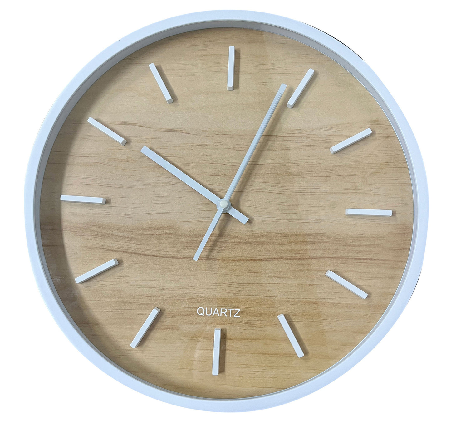 Maple Leaf Home Plastic Wall Clock, Wooden Color Finish, 35 cm, BP-R1402W