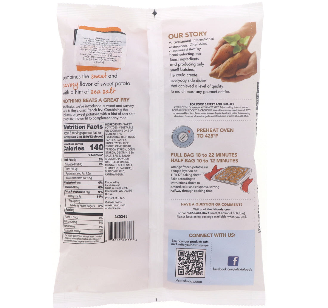 Alexia Sweet Potato Fries With Sea Salt 425 g