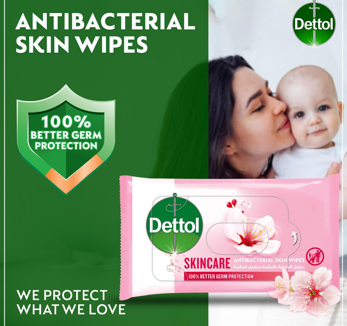 Dettol Skincare Antibacterial Skin Wipes 10pcs
