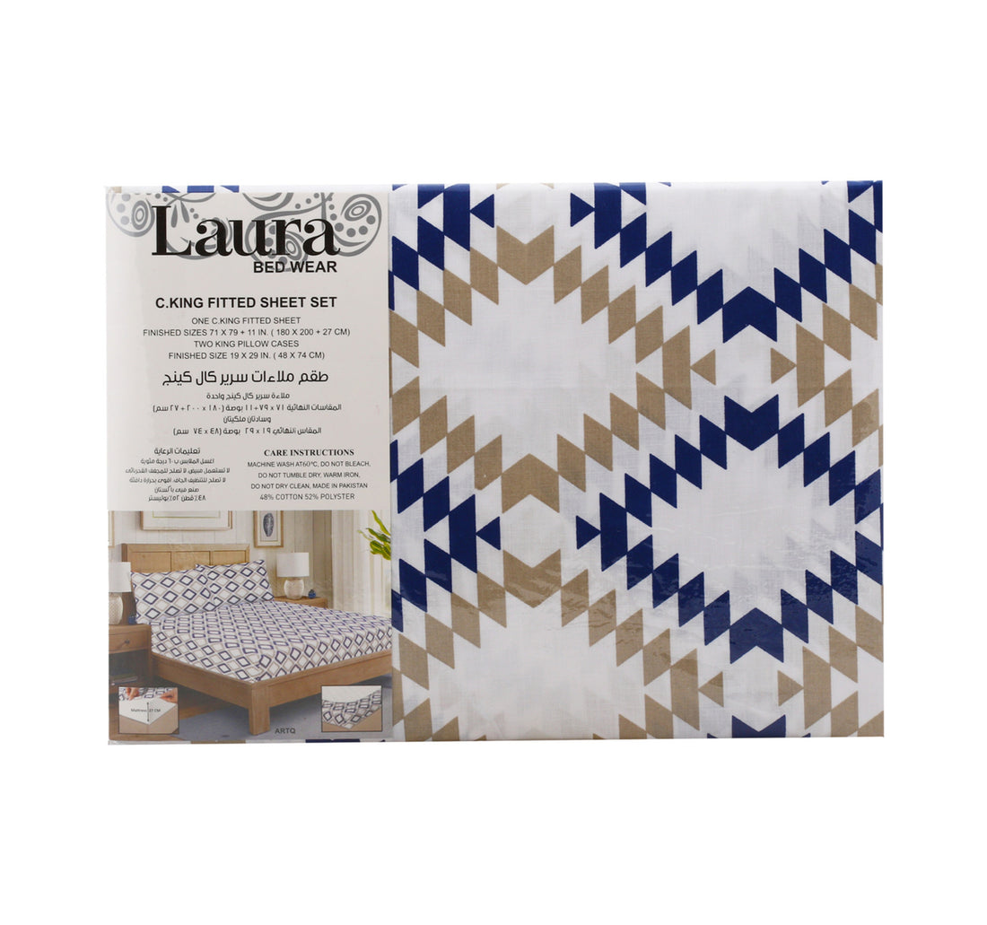 Laura Fitted Sheet 180 x 200cm Assorted Colors