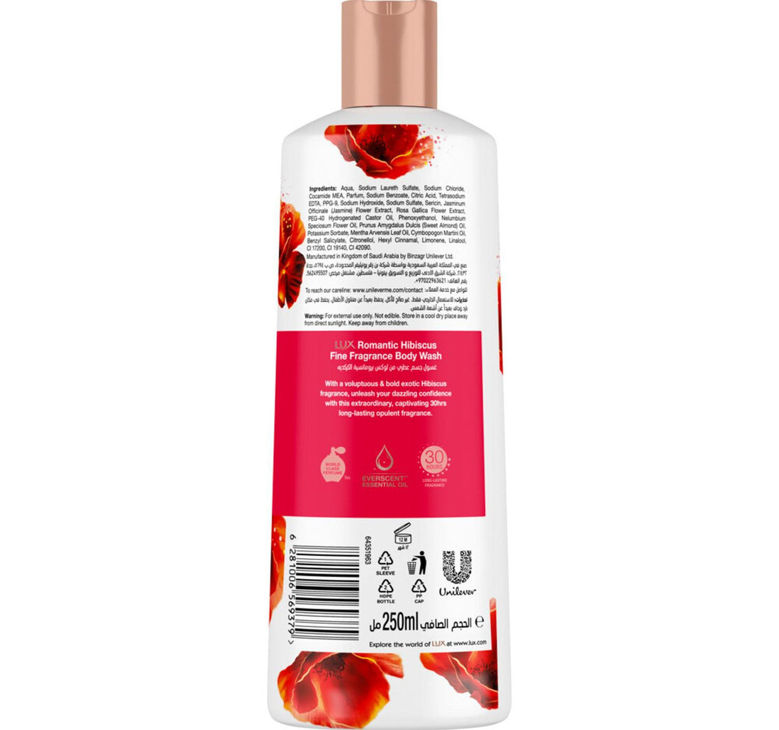 Lux Romantic Hibiscus Opulent Fragrance Body Wash 250 ml