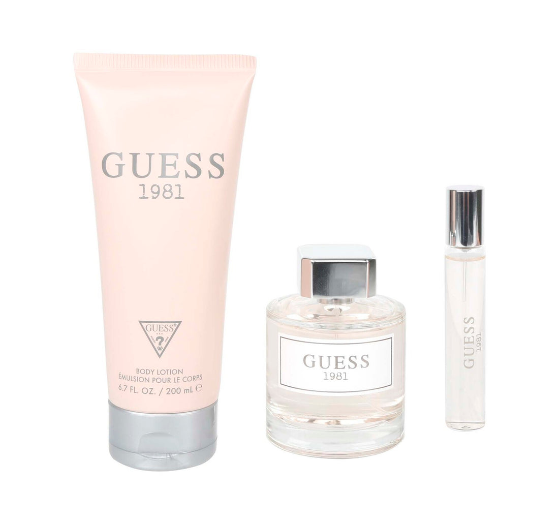 Guess 1981 Set For Women, 100 ml Eau De Toilette Spray, 200 ml Body Lotion, 15 ml Eau De Toilette Spray