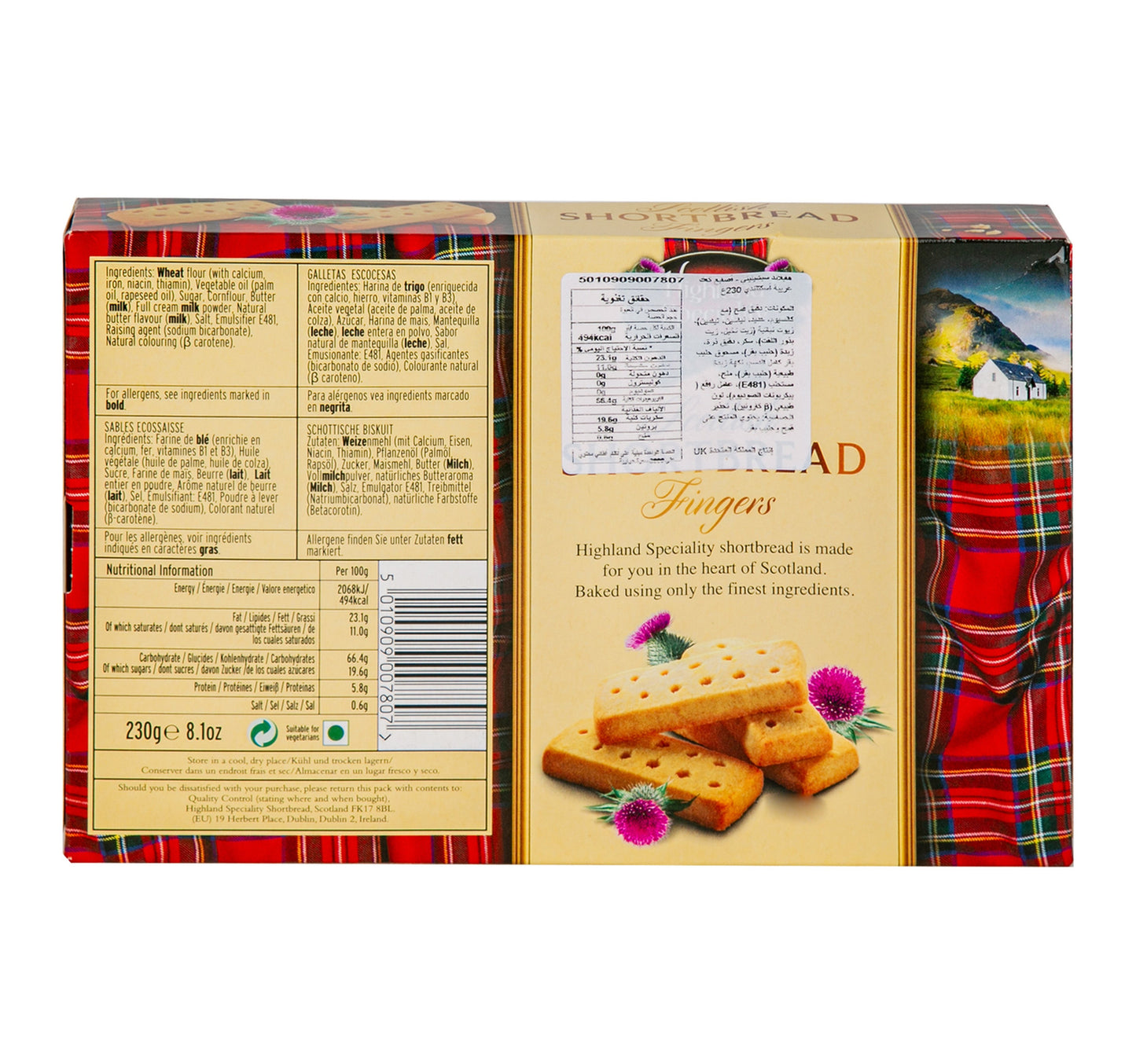 Highland Specialty Scottish Shortbread Fingers 230 g
