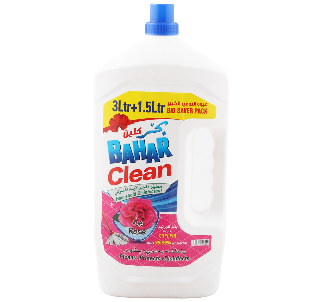 Bahar Clean Disinfectant Rose Value Pack 3 Litres + 1.5 Litres