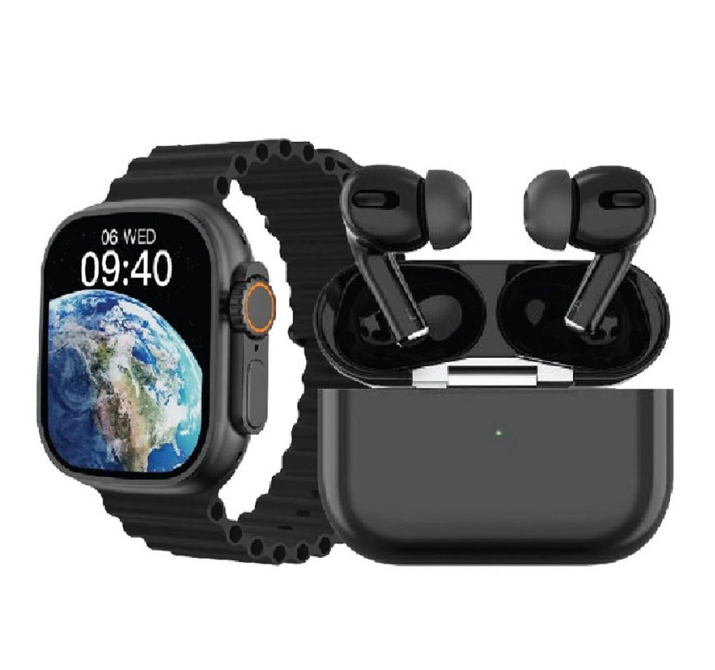 Iends Smartwatch and Earbuds Combo, Black, IE-BD6534