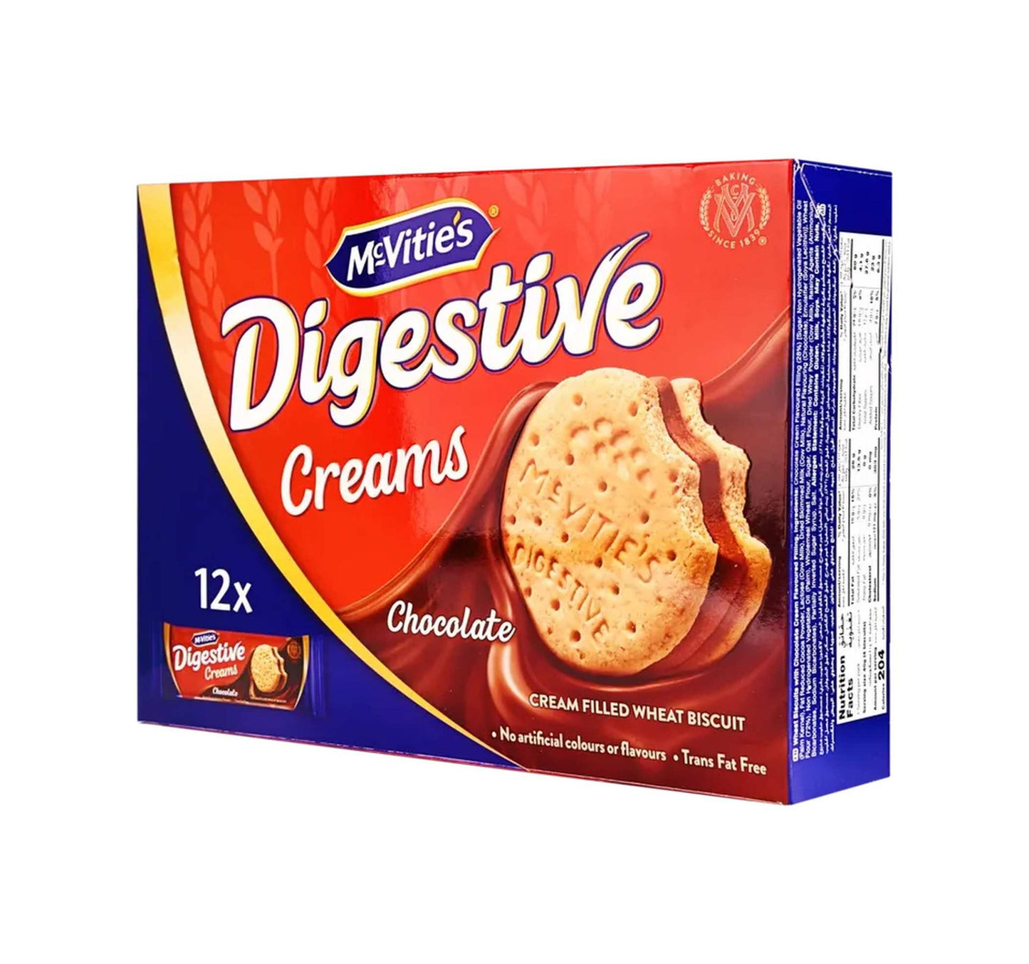 McVitie's Digestive Creams Chocolate Filled Wheat Biscuit 12 x 40 g
