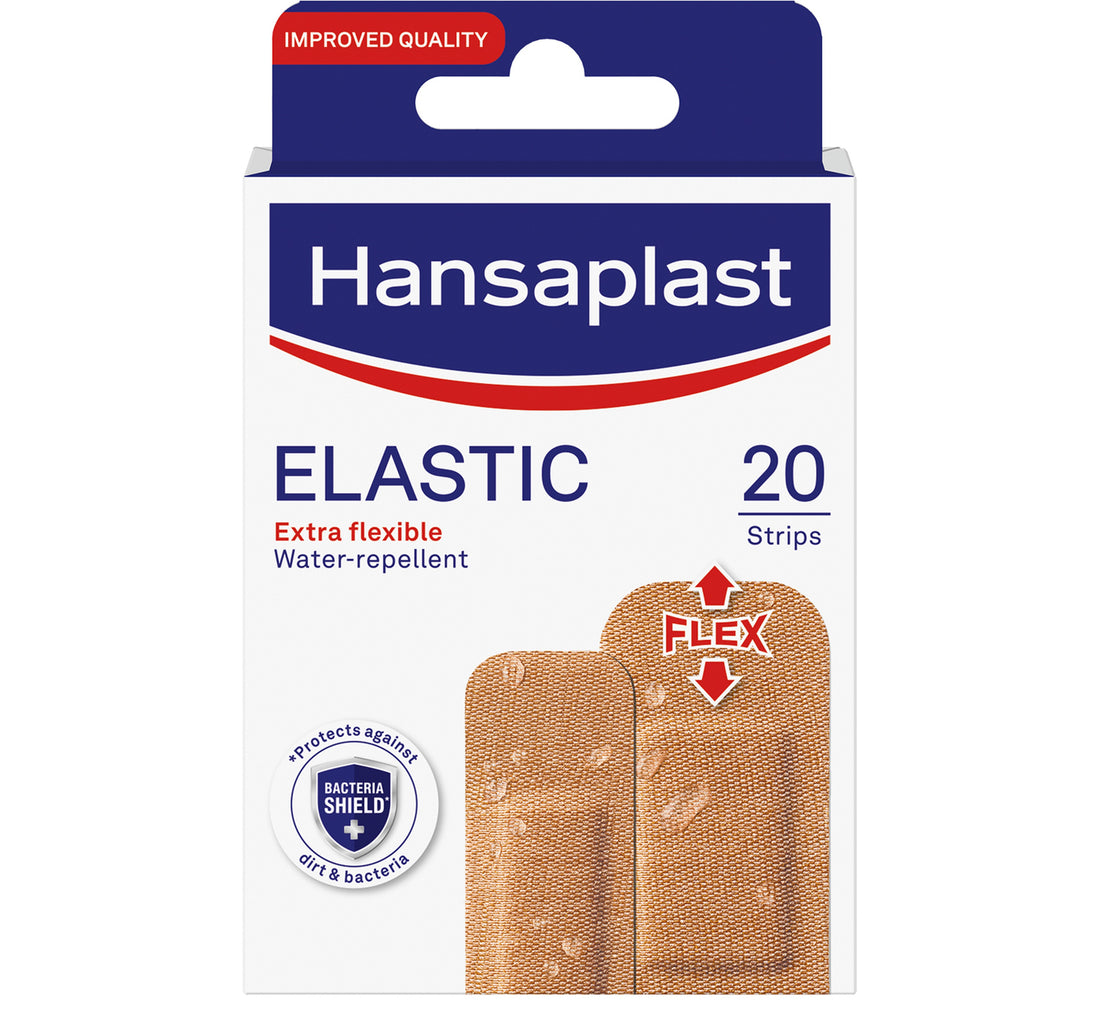 Hansaplast Elastic Fabric Wound Plasters Extra Flexible Dressing Water Repellent Plaster 20 pcs