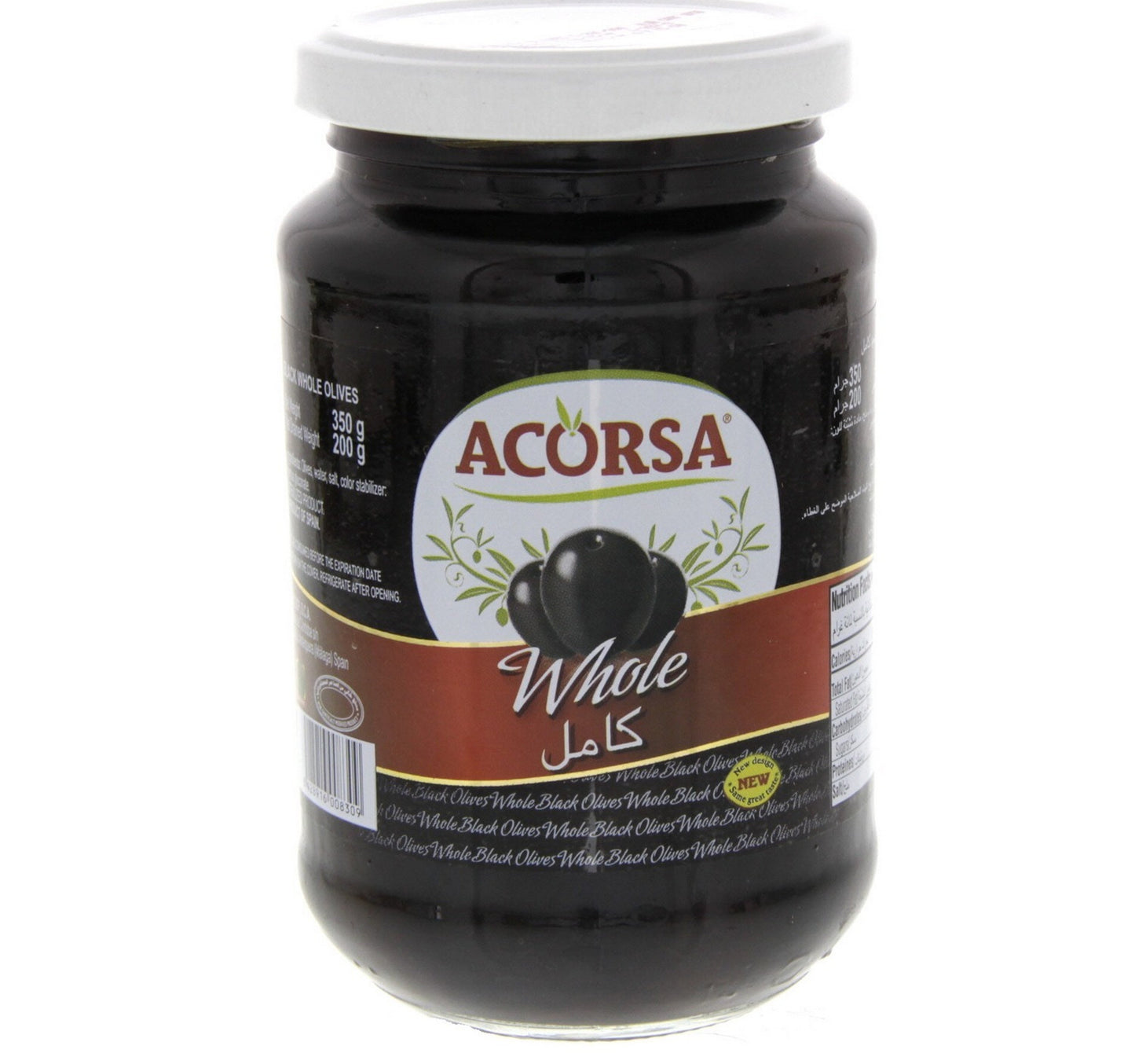 Acorsa Whole Black Olives 200 g