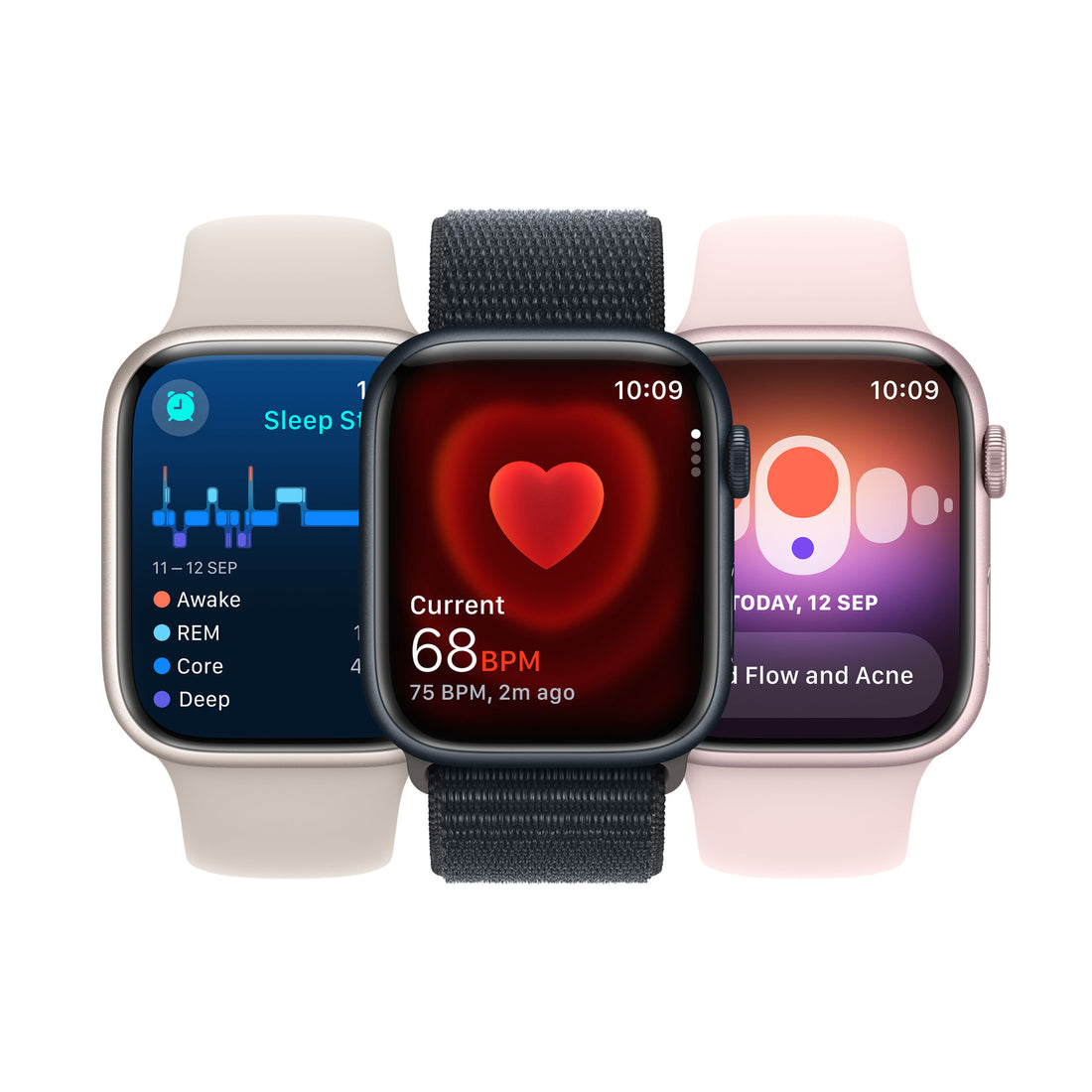 Apple Watch Series 9 GPS Smartwatch, 41 mm PRODUCTRED Aluminium Case with PRODUCTRED Sport Band, S/M, MRXG3
