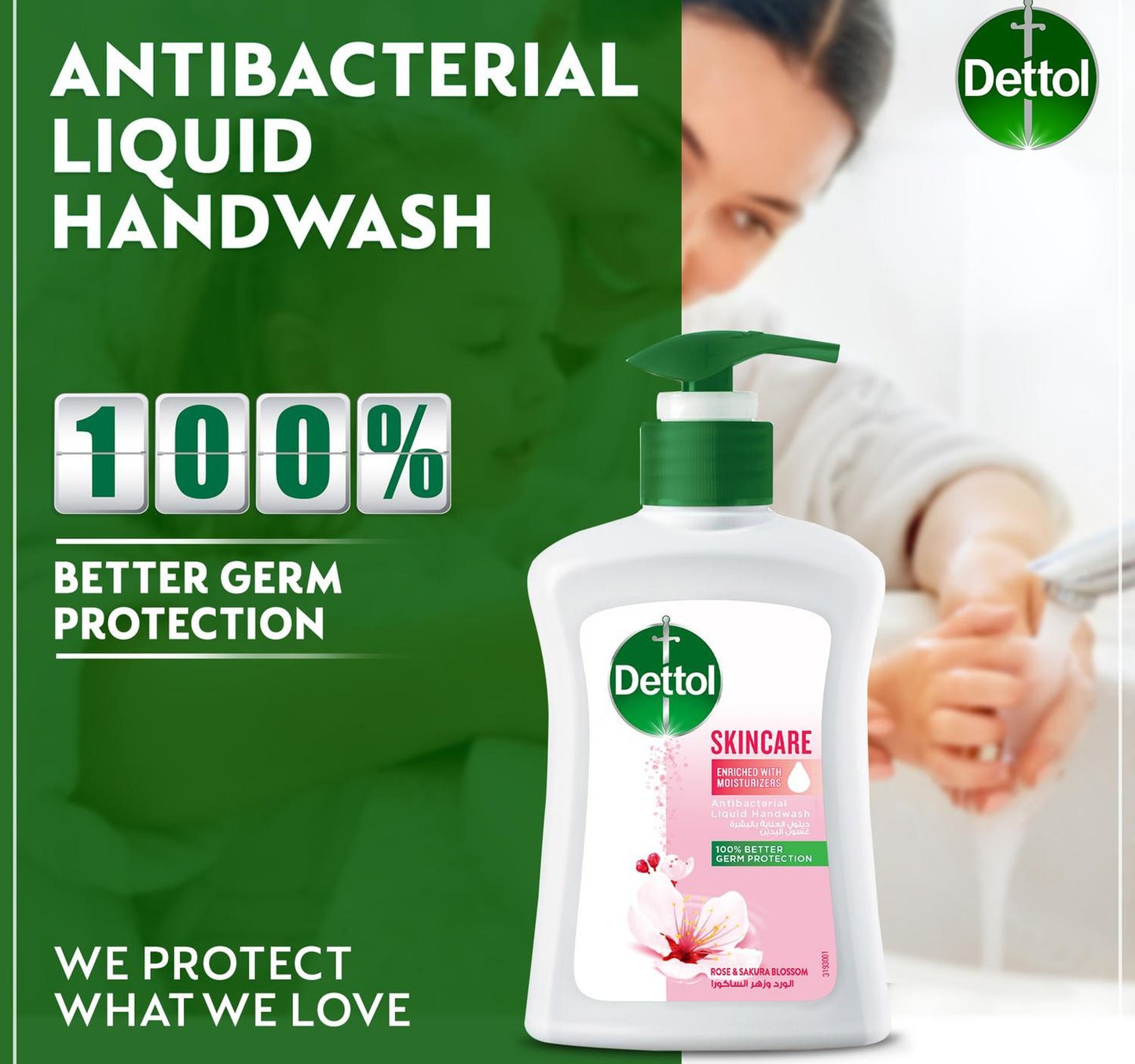 Dettol Skincare Liquid Handwash Pump Rose & Sakura Blossom Scent 200 ml