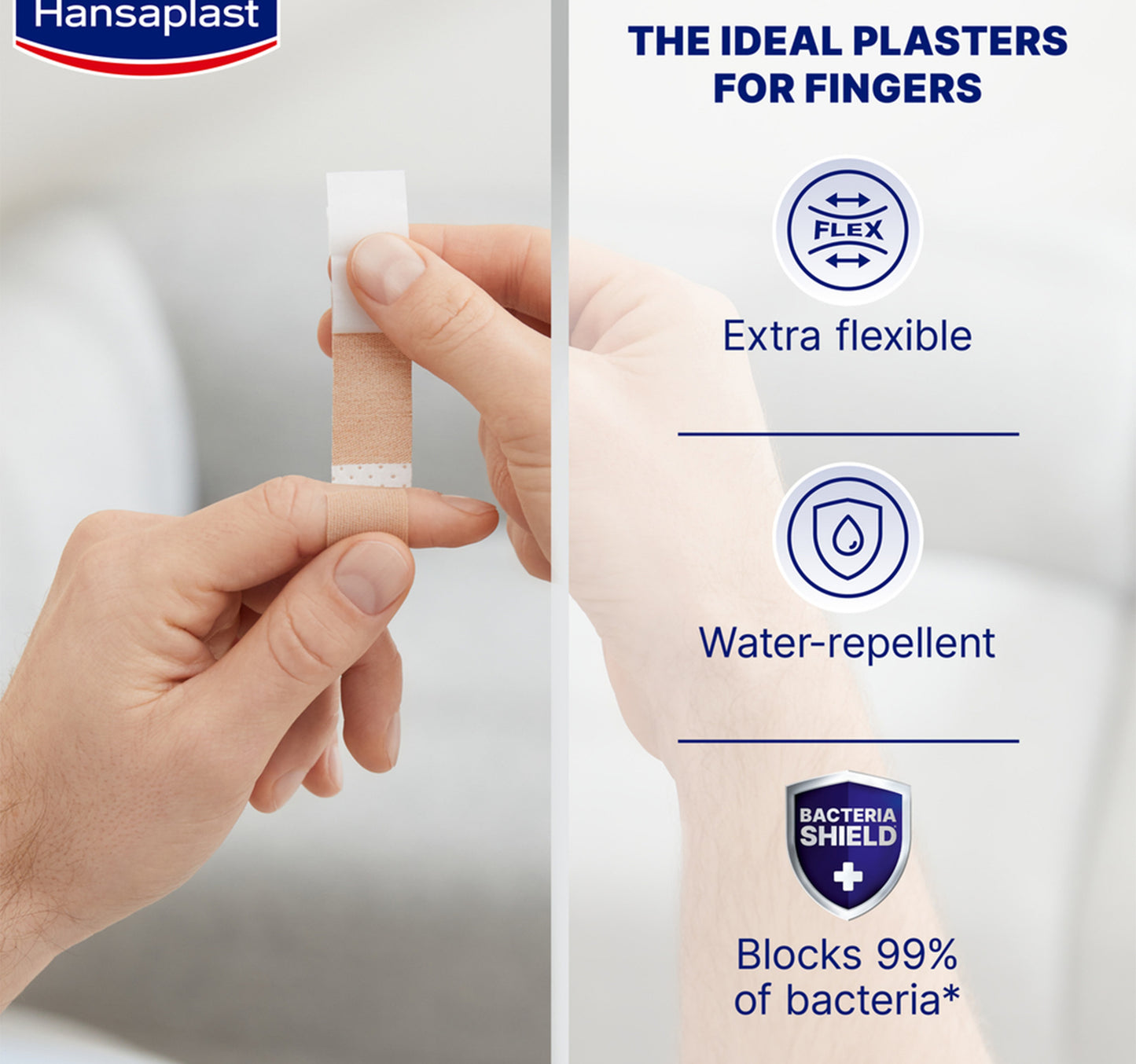 Hansaplast Elastic Fingerstrips Plaster Finger Plasters Extra flexible Wound Dressing 16 pcs