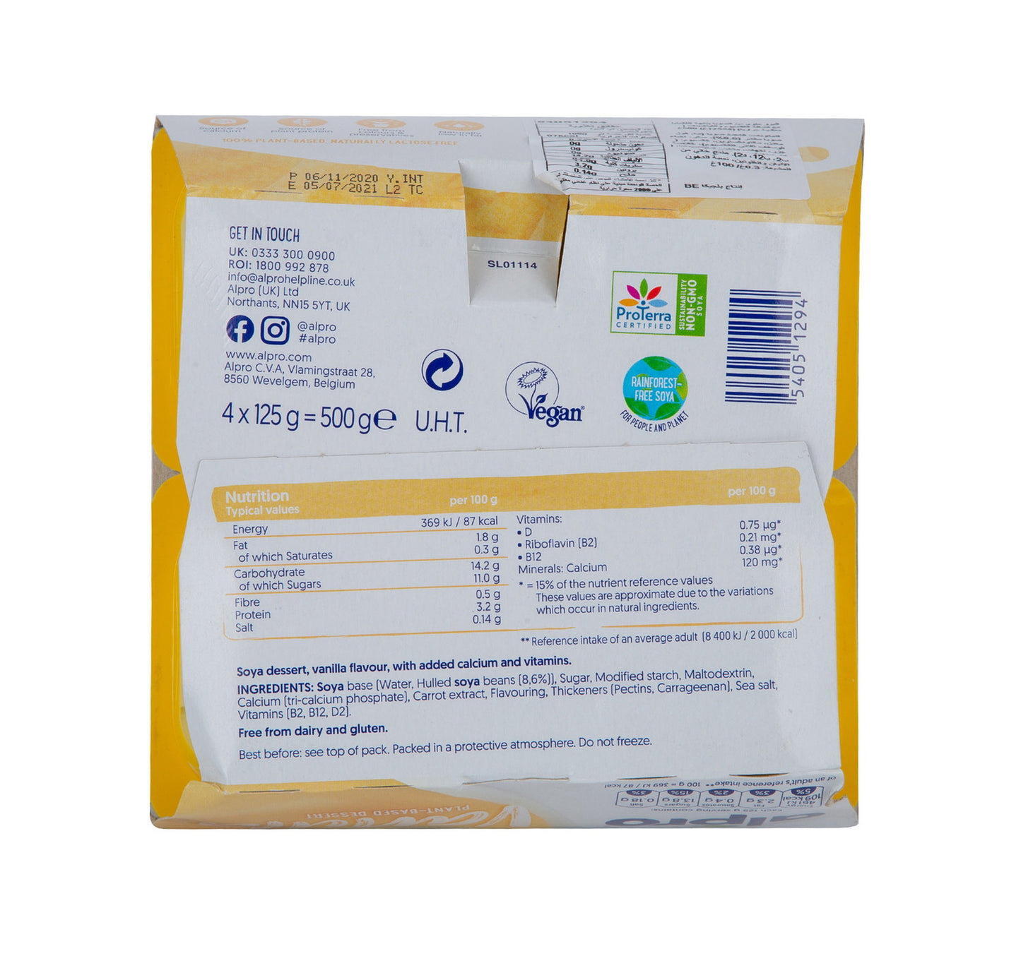 Alpro Soya Dessert Heavenly Velvet Vanilla 4 pcs