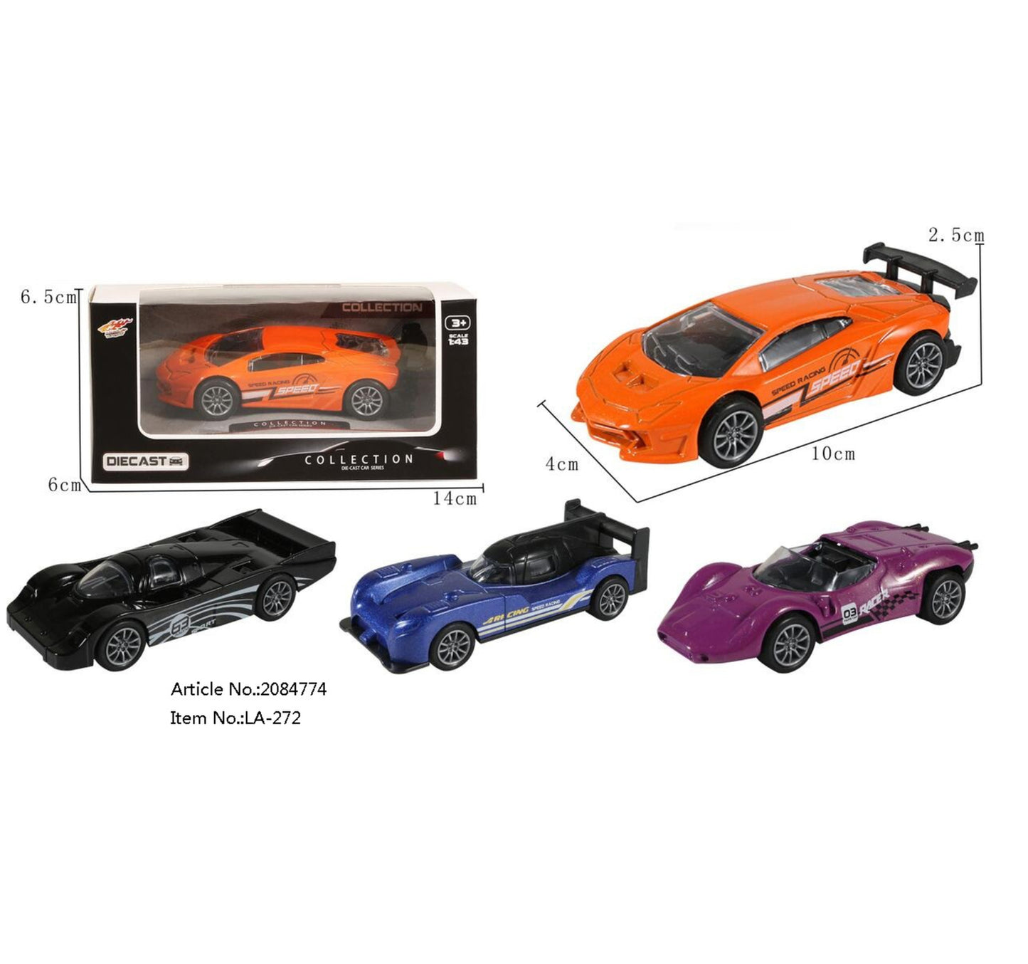 Skid Fusion Pull Back Die Cast Car LA-272 Assorted Color 1pc