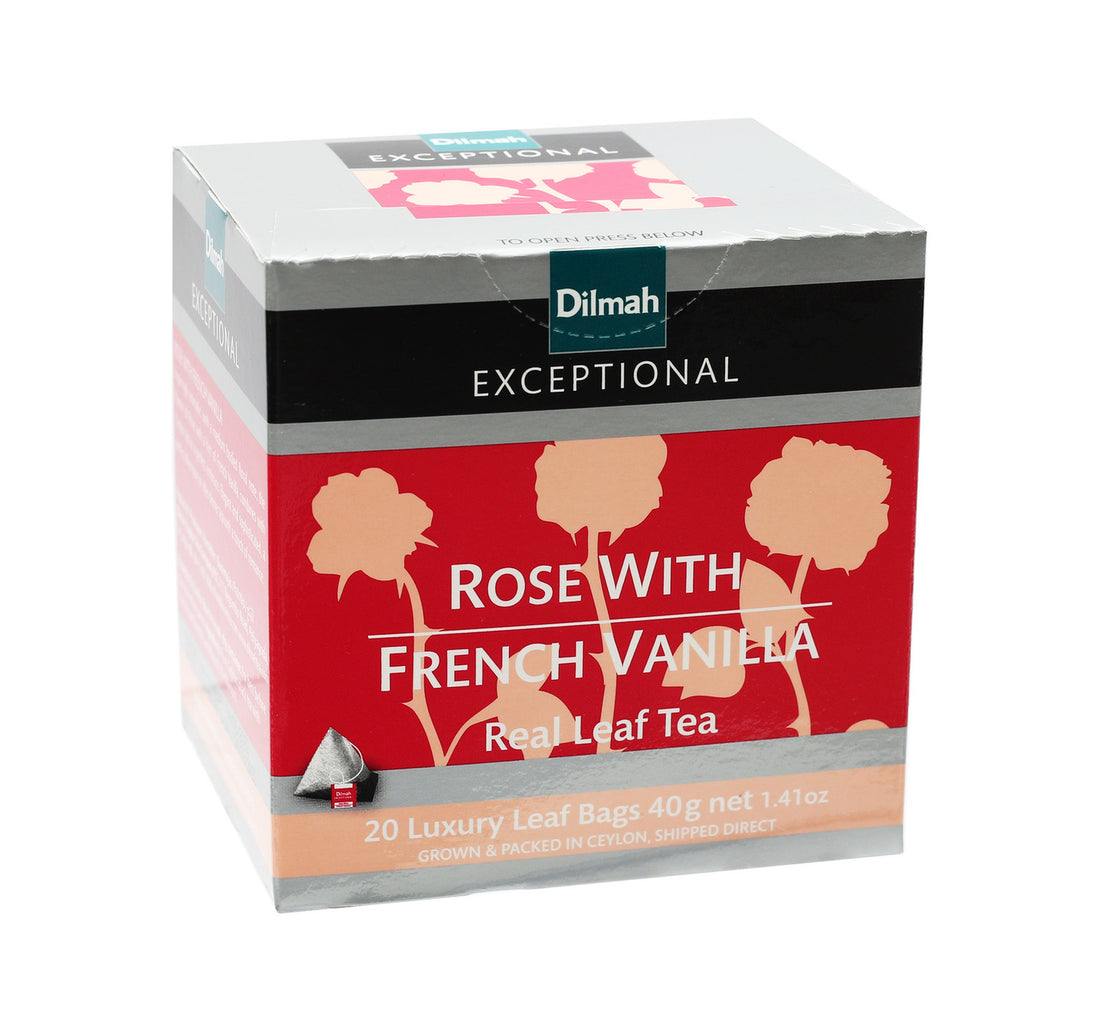 Dilmah Exceptional Real Leaf Tea Rose With French Vanilla 20 Teabags