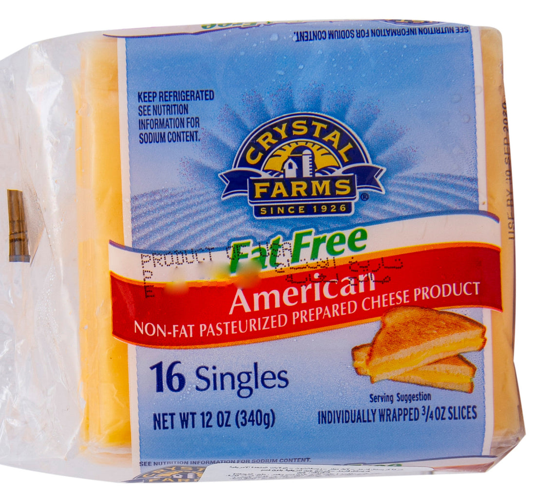 Crystal Farms American Singles Cheese Fat Free 340 g