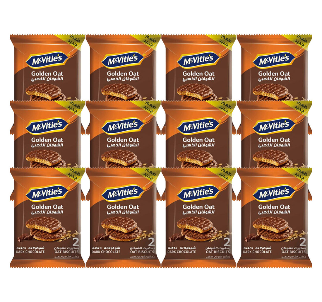 McVitie's Golden Oat Biscuit Dark Chocolate 12 x 8.5 g
