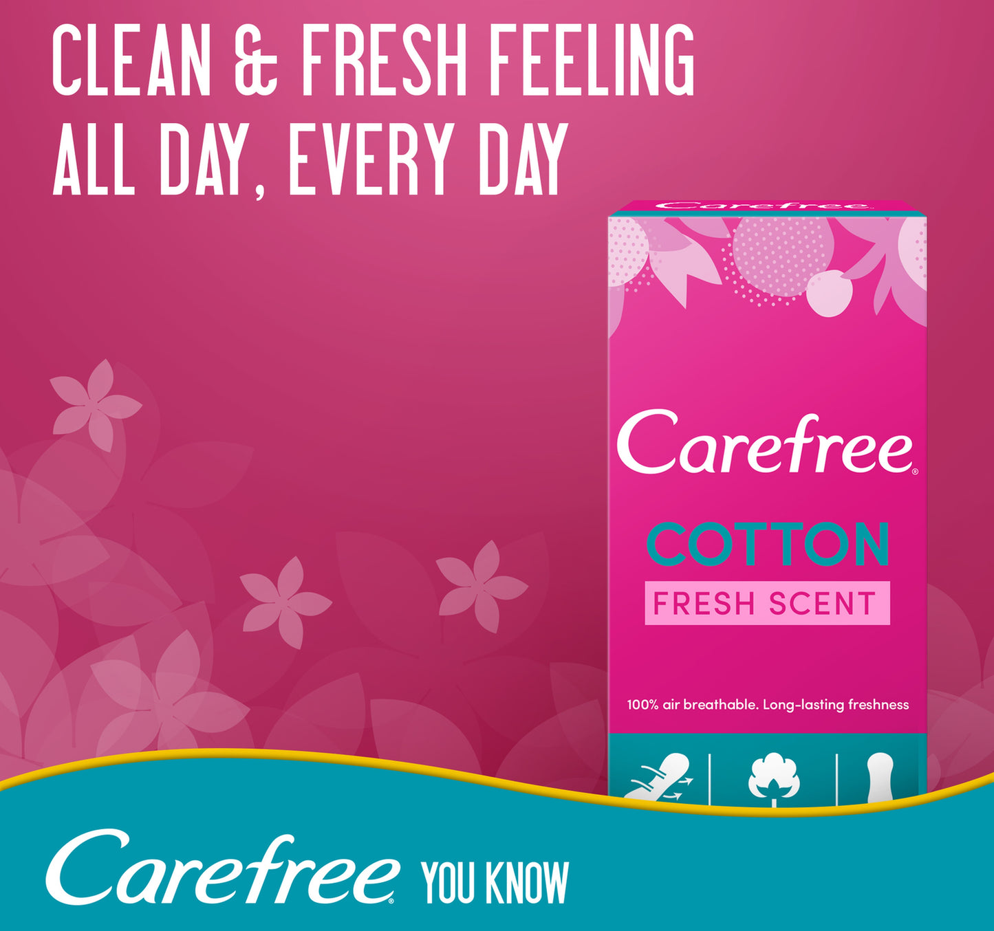 Carefree Panty Liners Cotton Fresh Scent 20pcs