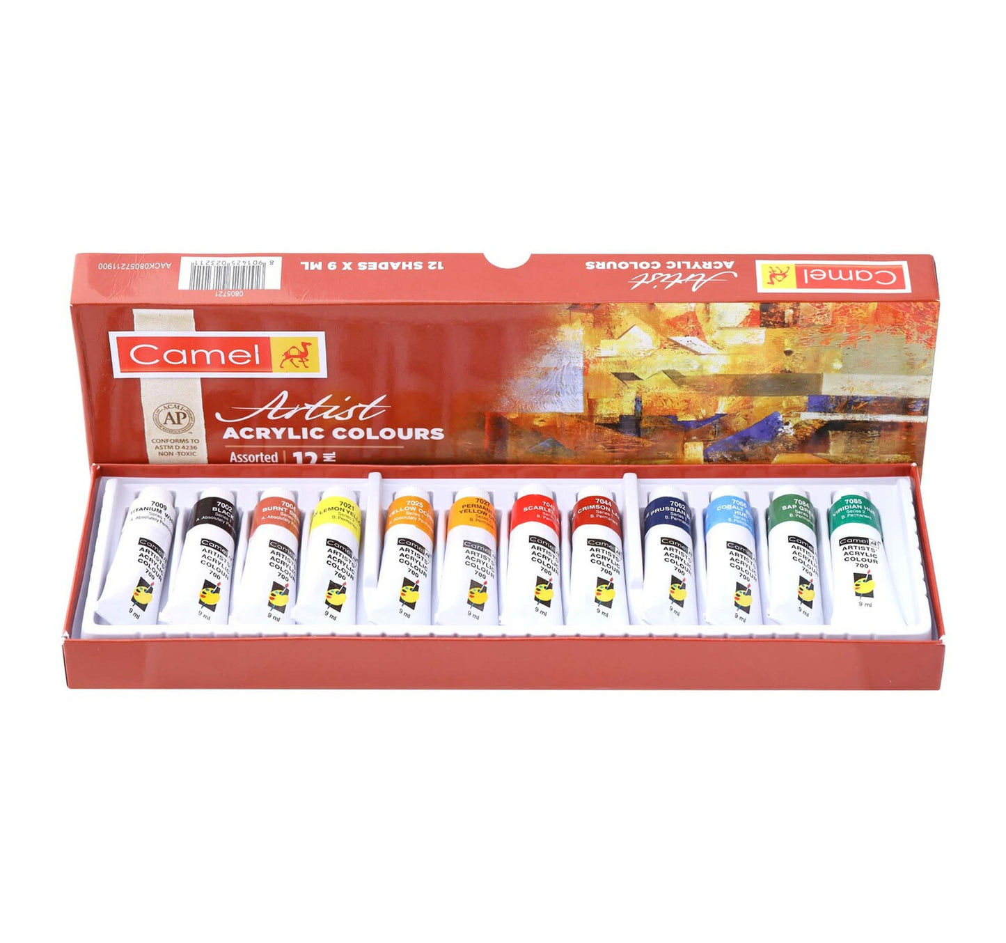 Camel Artist Acrylic Colours Set 9mlx12 Shades
