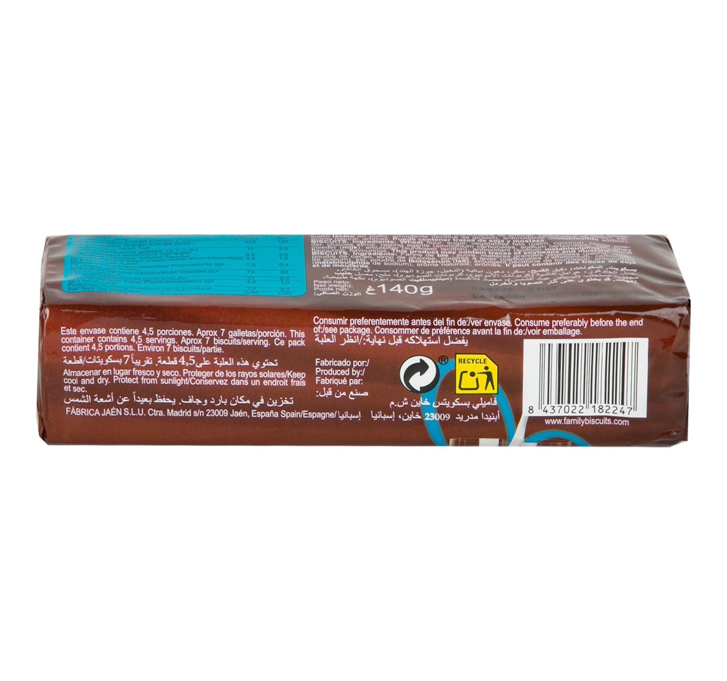 Family Biscuits Petit Choco Fiber Source 140 g