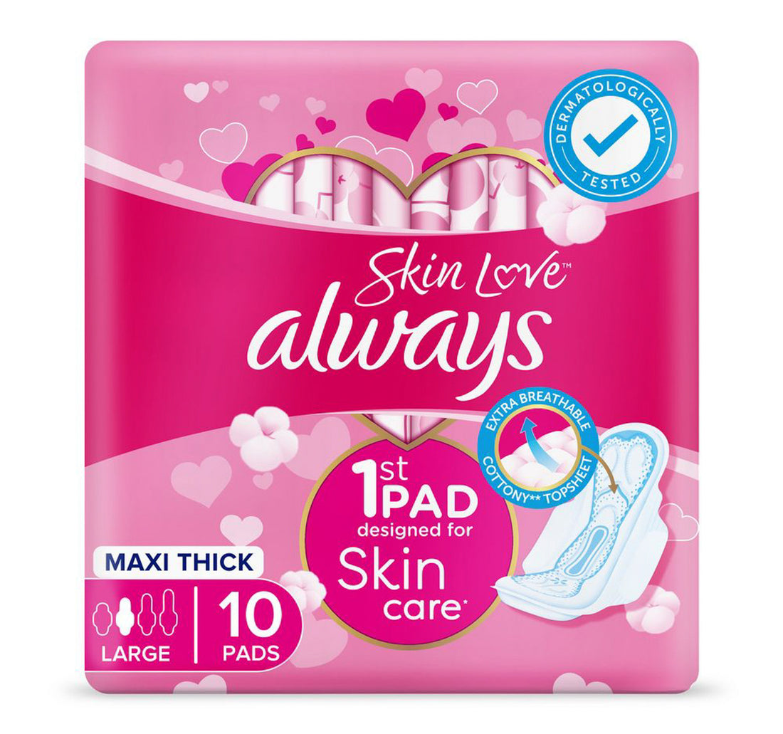 Always Skin Love Maxi Thick Pads Large 10pcs