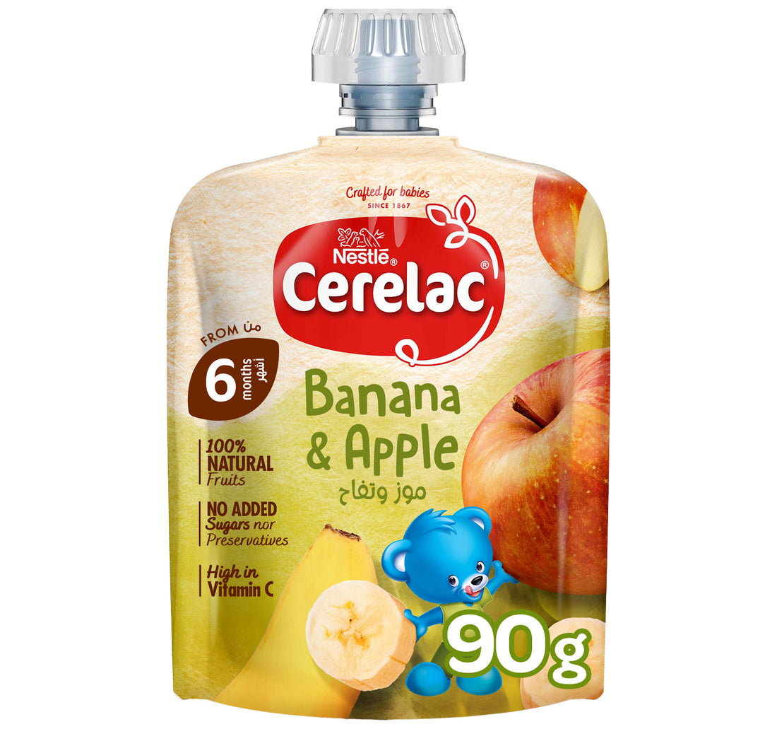 Nestle Cerelac Banana & Apple Fruits Puree Pouch Baby Food 90 g