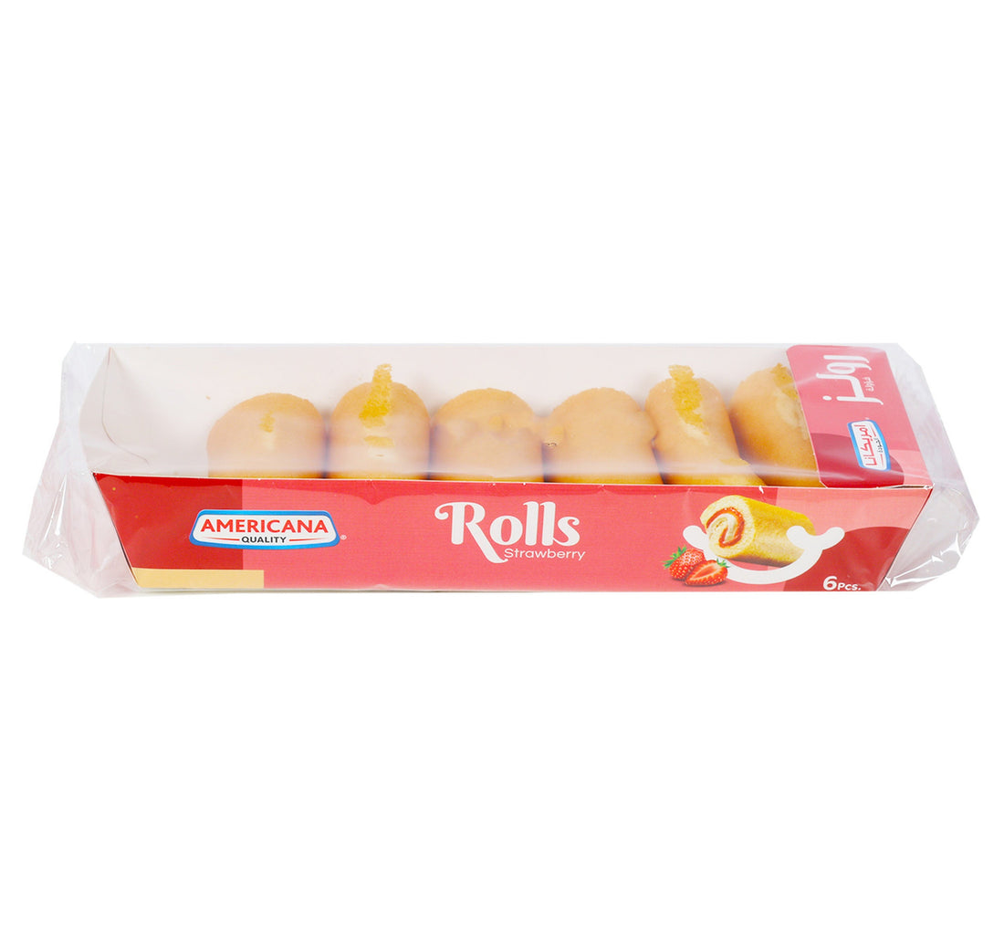 Americana Mini Roll Strawberry Cake 6 pcs 120 g