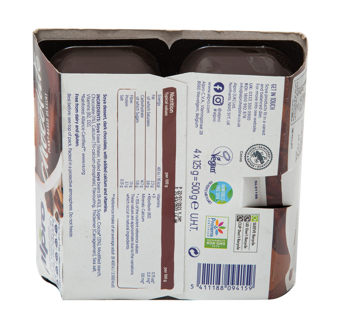Alpro Plant Based Devilishly Dark Chocolate Dessert 4 x 125 g