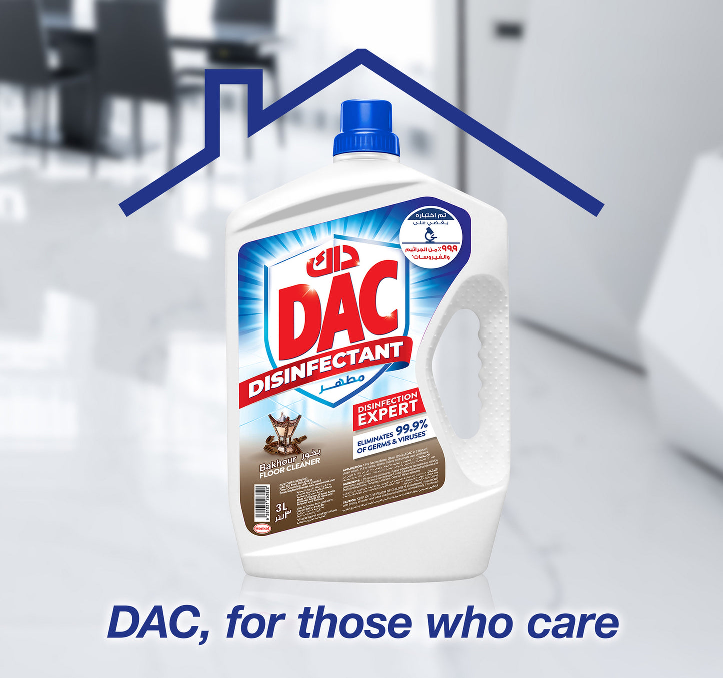 Dac Disinfectant Bakhour Floor Cleaner 3 Litres