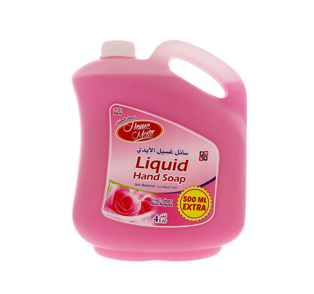 صابون سائل لليدين برائحة الورد من هوم ميت، 4 لتر + 500 مل