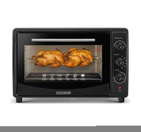 Black+Decker 45L Double Glass Multifunction Toaster Oven with Rotisserie, Black, TRO45RDGB5