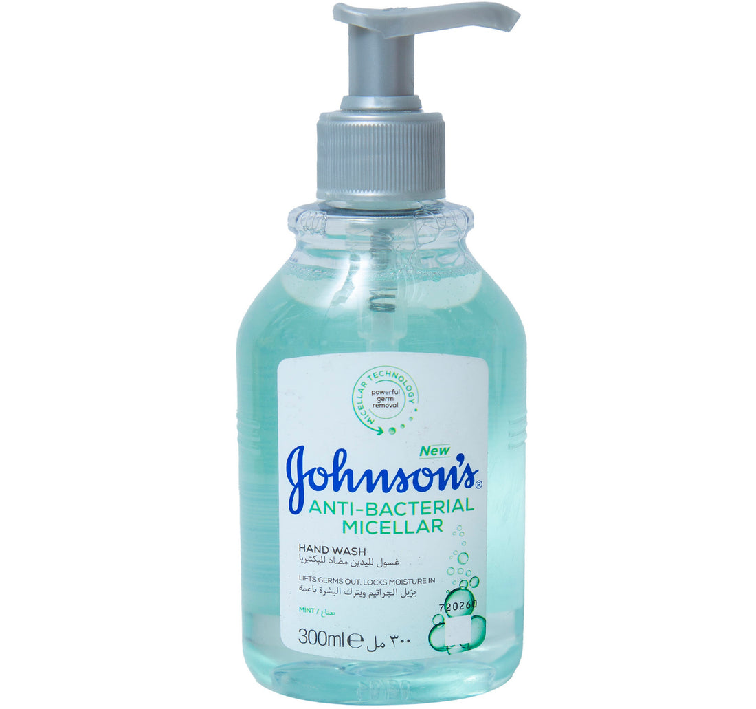 غسول اليدين ميسيلار المضاد للبكتيريا من جونسون بنكهة النعناع 300 مل