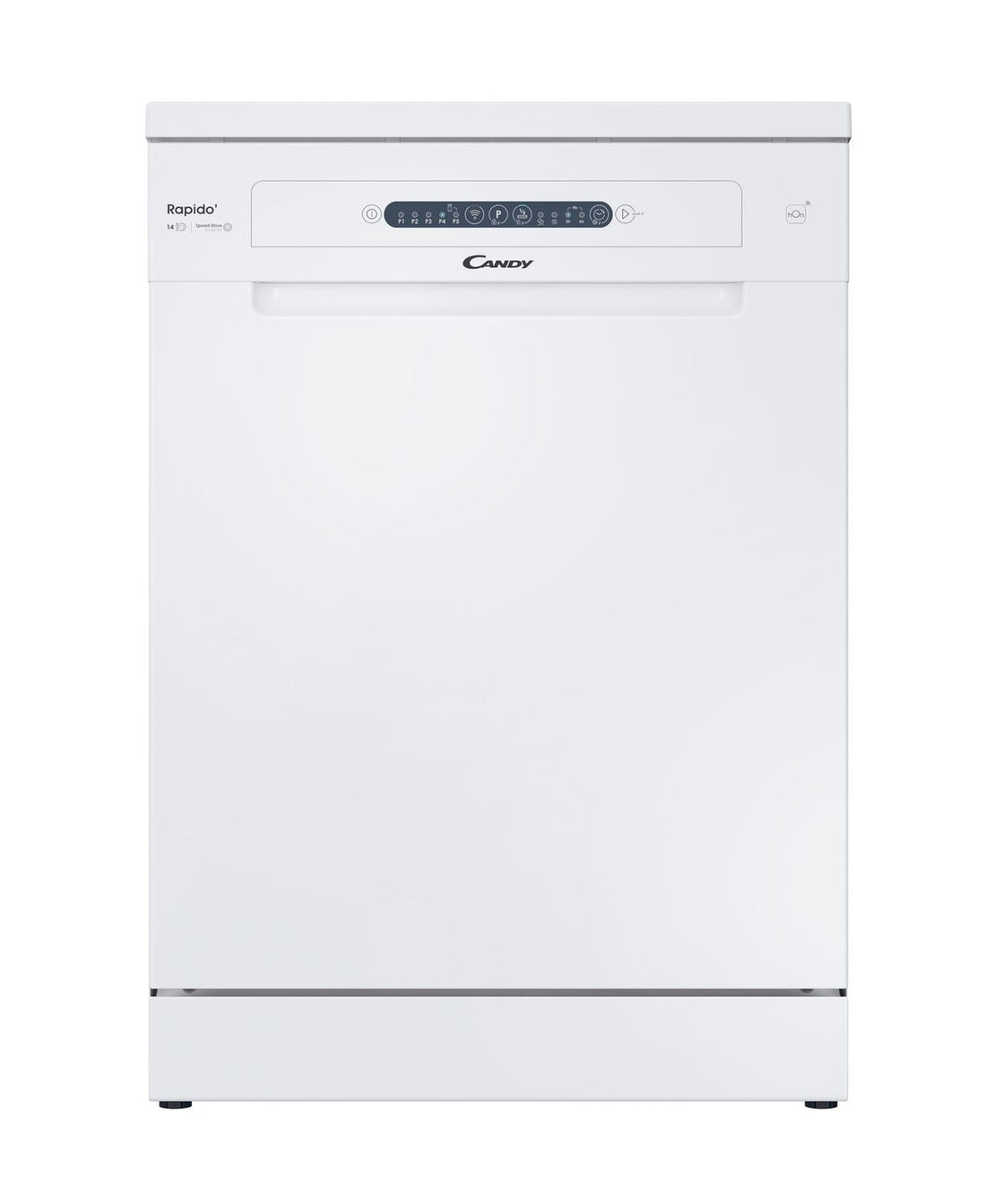 Candy Rapido Free Standing Dishwasher, 5 Programs, 14 Place Settings, Silver Inox, CF 4E7L0W-19