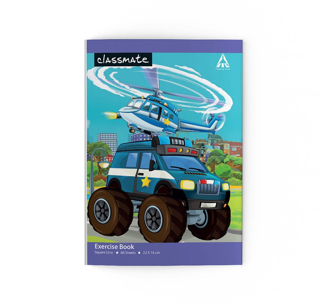 Classmate Exercise Book Centre Stapled 220x160mm 56-GSM Square (Arabic) 120 Pages Assorted