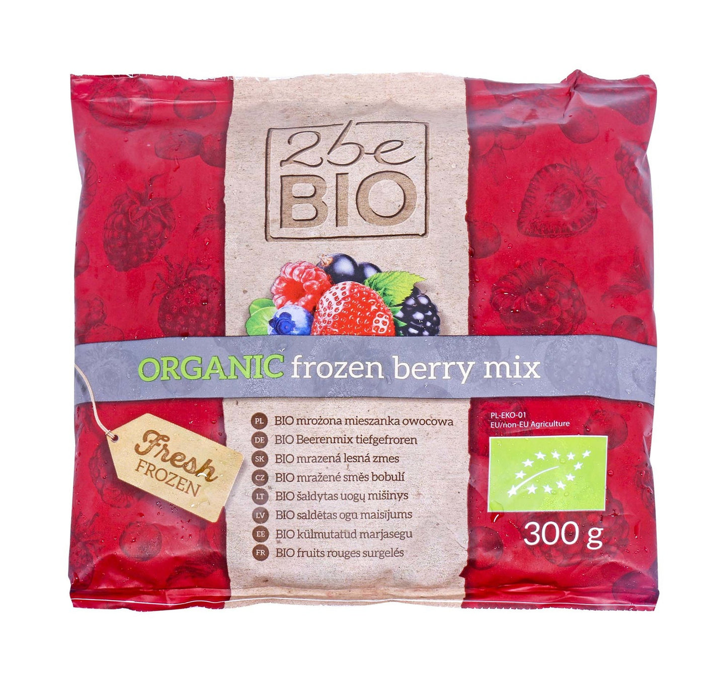 مزيج التوت المجمد العضوي من 2be Bio، 300 غرام