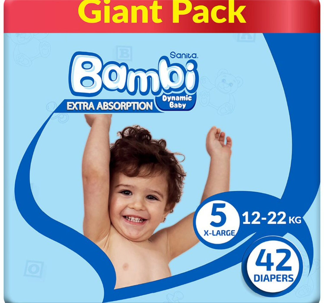 Sanita Bambi Baby Diaper Size 5 Extra Large 12-22 kg 42 pcs