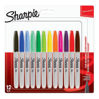 Sharpie Fine Permanent Marker 12 Colour Assorted
