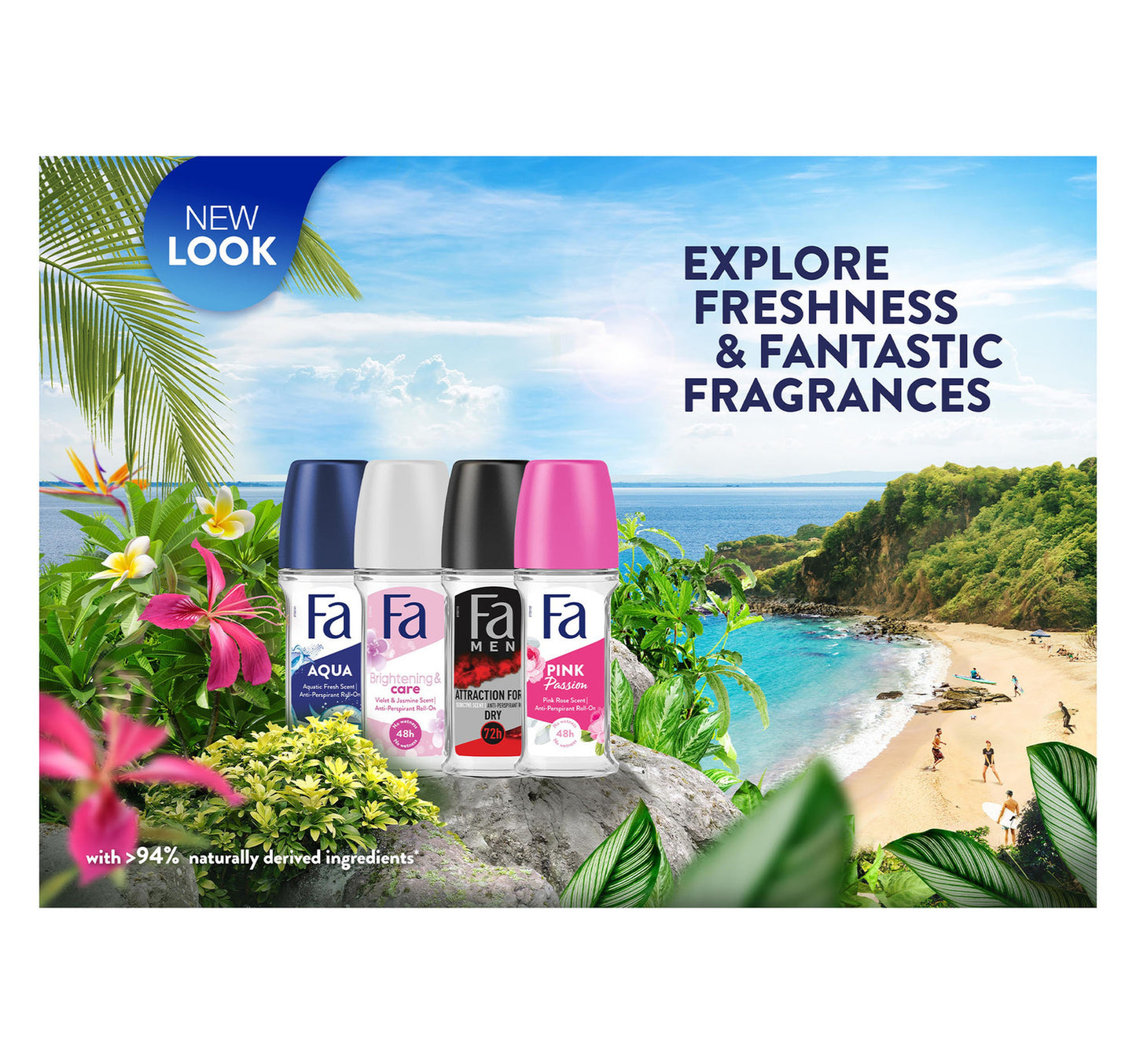 Fa Attraction Force For Men Anti-Perspirant Roll On 2 x 50 ml