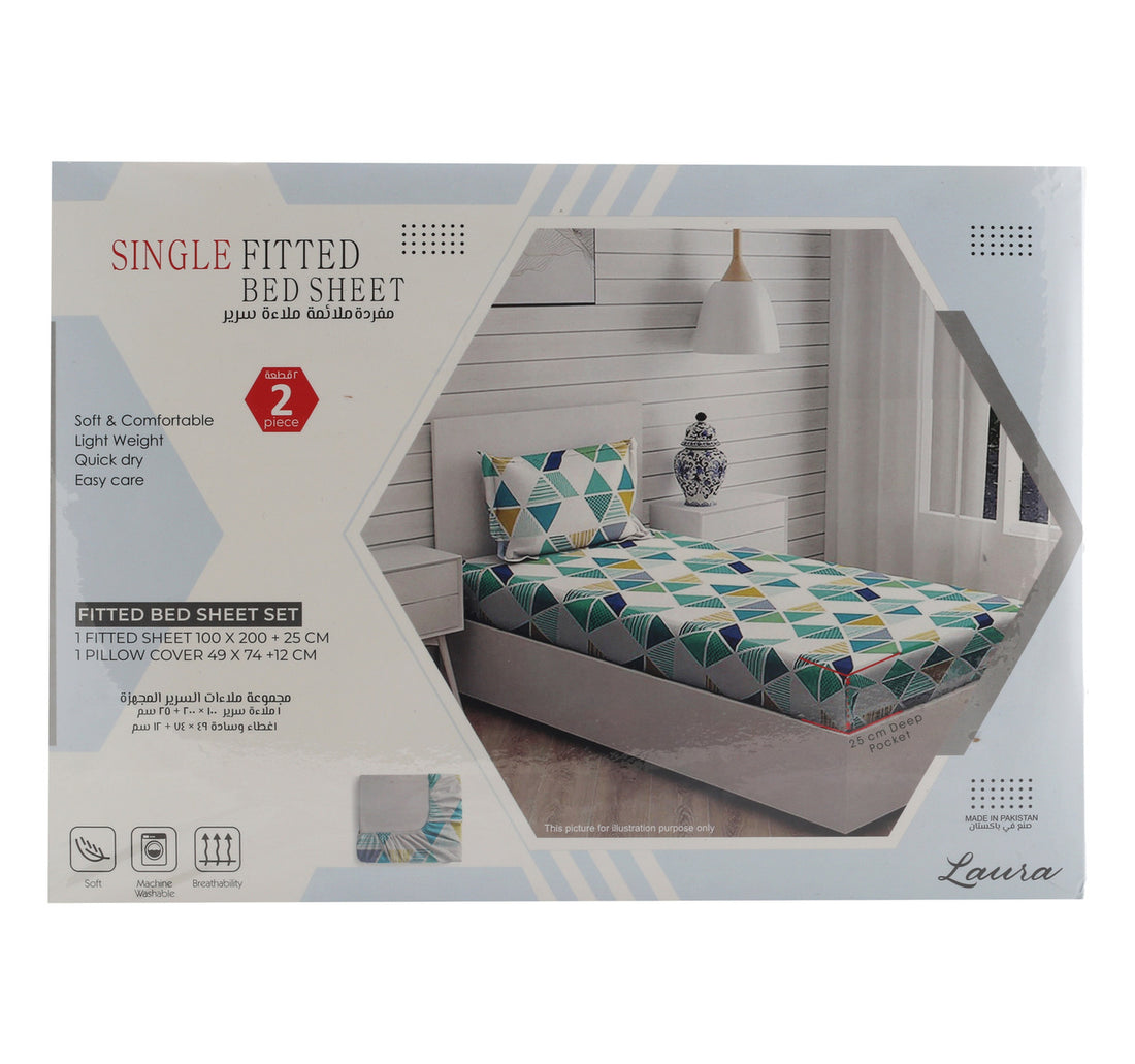 Laura Fitted Sheet 100 x 200cm Assorted Colors