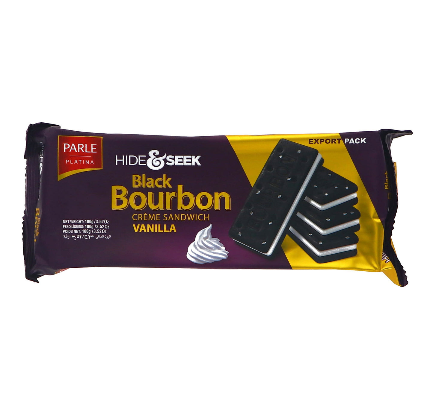 Parle Hide & Seek Black Bourbon Creme Sandwich Vanilla 100 g