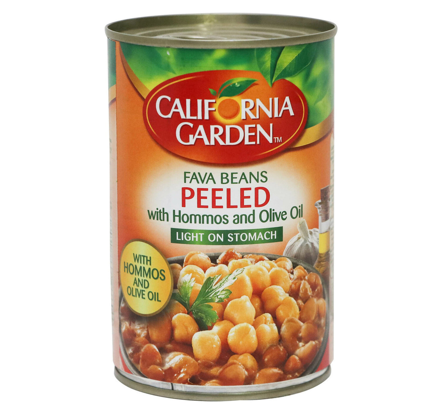 فاصوليا كاليفورنيا جاردن مقشرة مع الحمص وزيت الزيتون 450 غرام