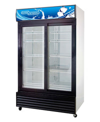 Super General Sliding Double Door Chiller, 1000L Gross Capacity, White/Black, SGSC1017 IS