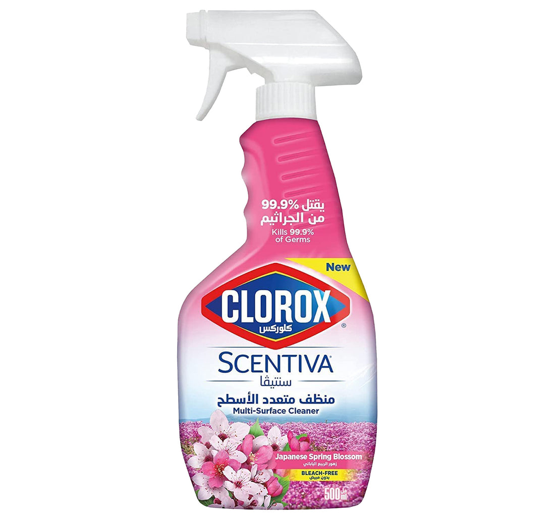 Clorox Scentiva Multi Surface Spray Cleaner Japanese Spring Blossom Bleach Free 500 ml