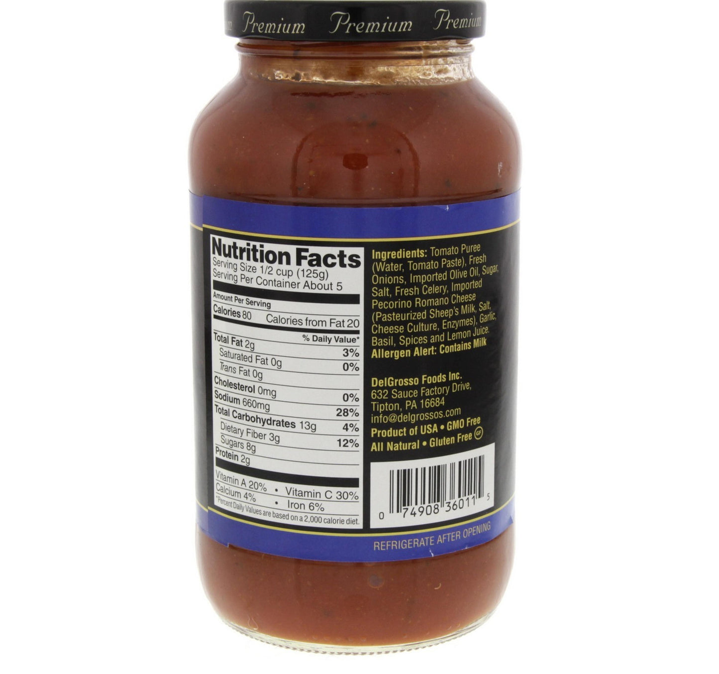 Del Grosso Tomato Basil Sauce 680 g