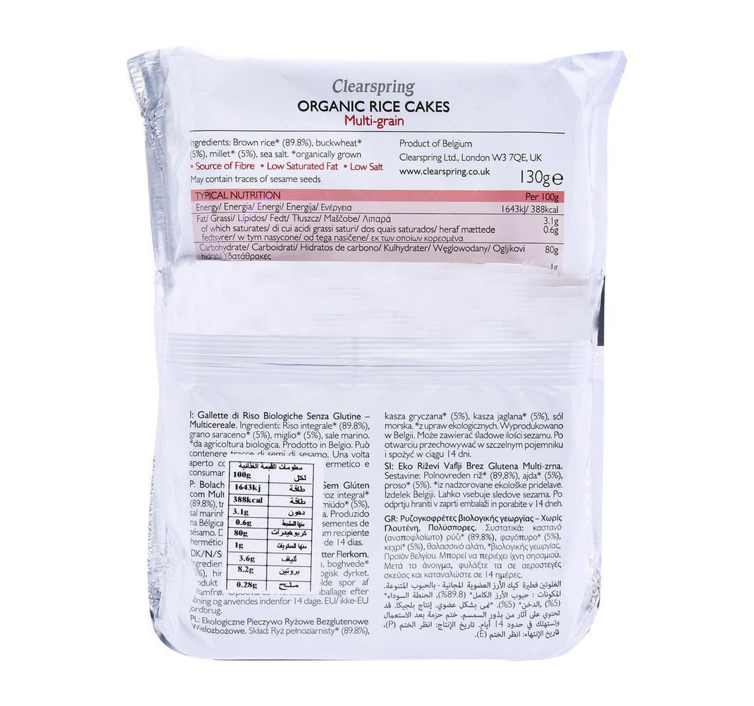 Clearspring Organic Rice Cakes Multigrain 130 g