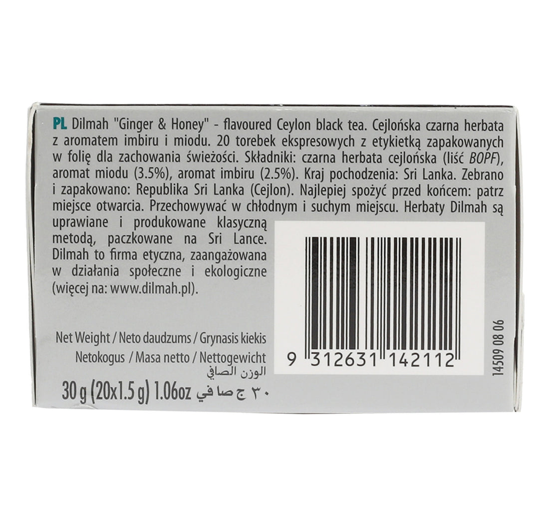 Dilmah Ginger & Honey Black Tea Value Pack 2 x 20 Teabags