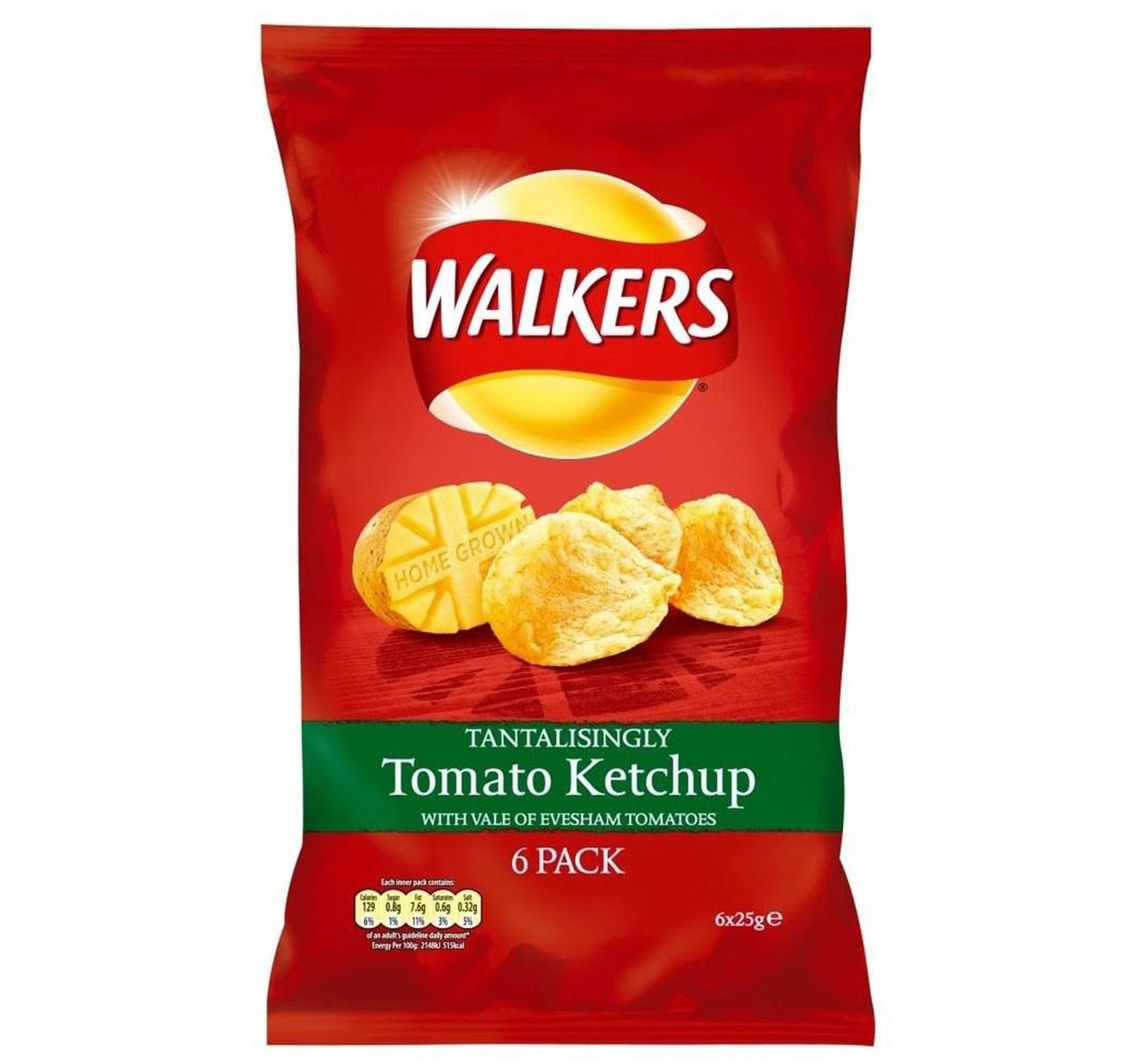 Walkers Tomato Ketchup Potato Chips 6 x 25 g
