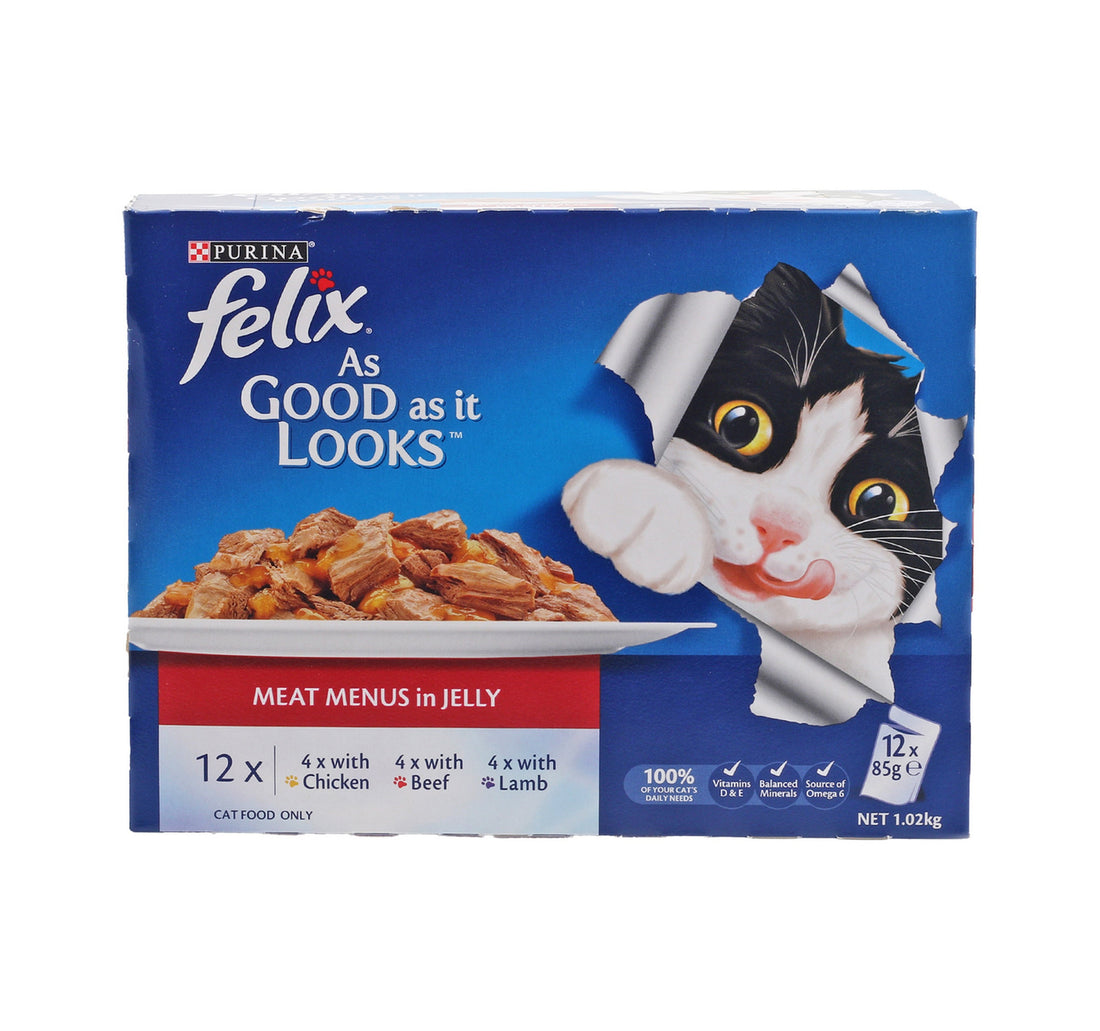 Felix Meat Menus In Jelly Cat Food 12 x 85 g