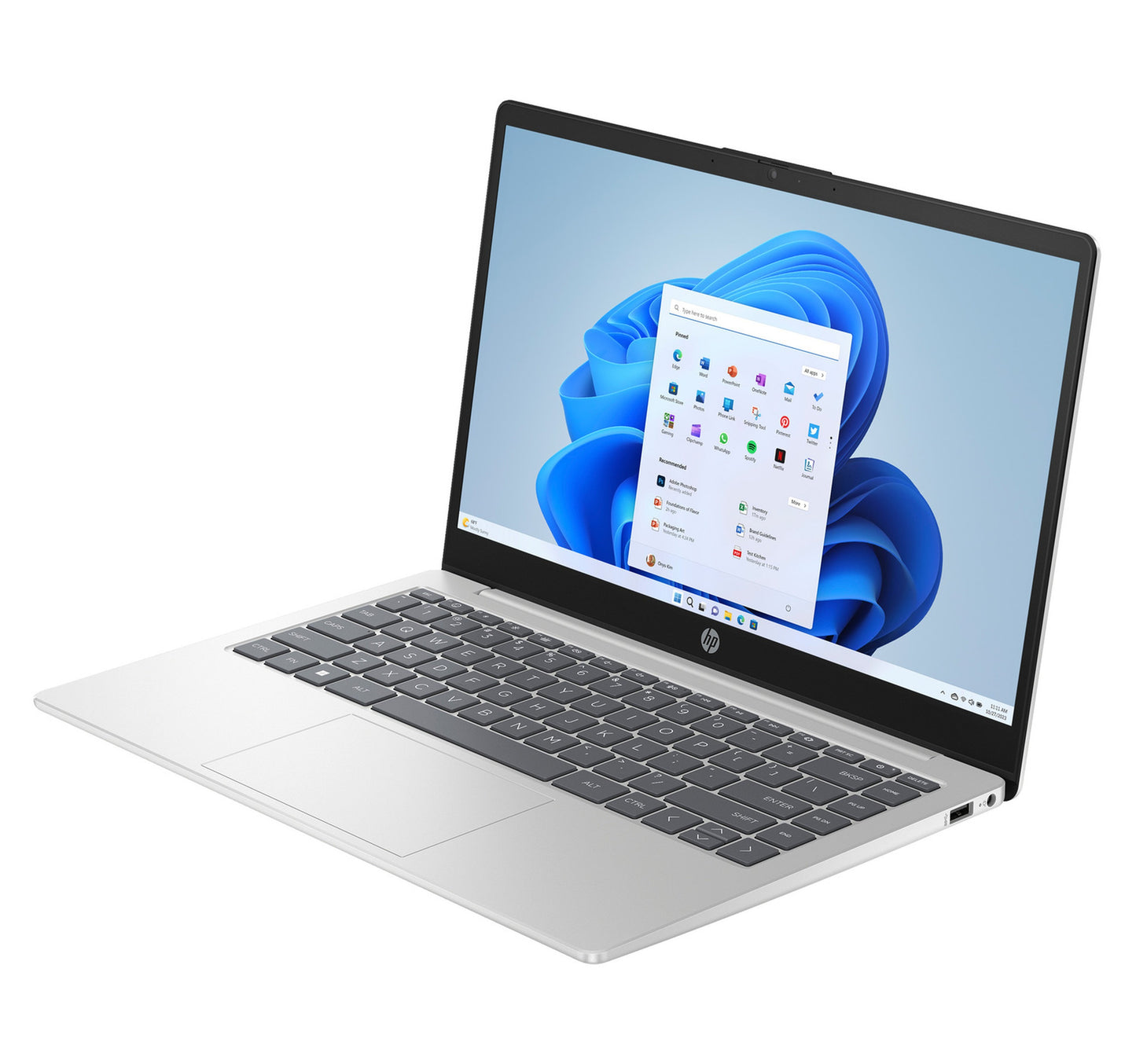 HP 14 Inches Laptop, FHD Display, AMD Ryzen 5 7520U Processor, 16 GB Ram, 512 GB SSD, Windows 11 Home, Natural Silver, 14-em0017ne (B1FL2EA)