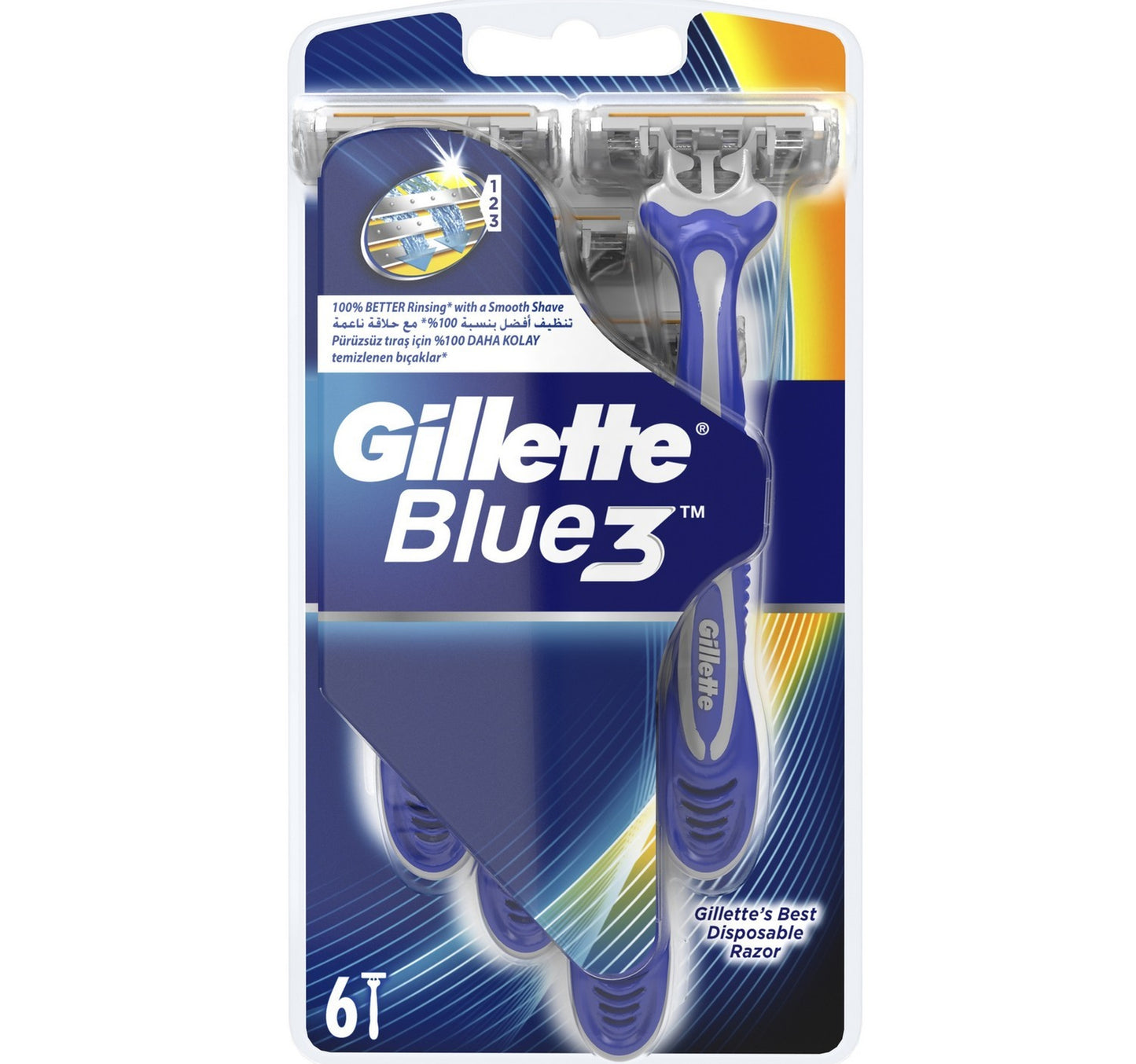Gillette Blue3 Men's Disposable Razors 6 pcs